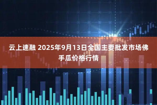 云上速融 2025年9月13日全国主要批发市场佛手瓜价格行情