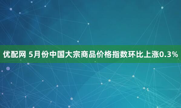 优配网 5月份中国大宗商品价格指数环比上涨0.3%