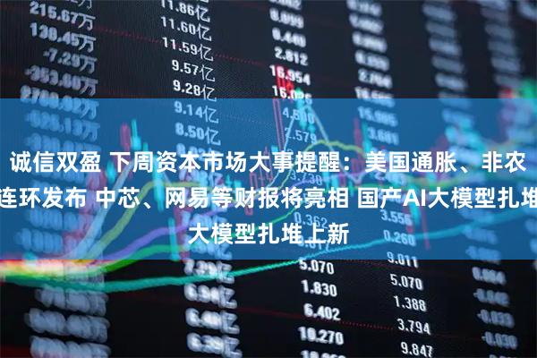 诚信双盈 下周资本市场大事提醒：美国通胀、非农数据连环发布 中芯、网易等财报将亮相 国产AI大模型扎堆上新